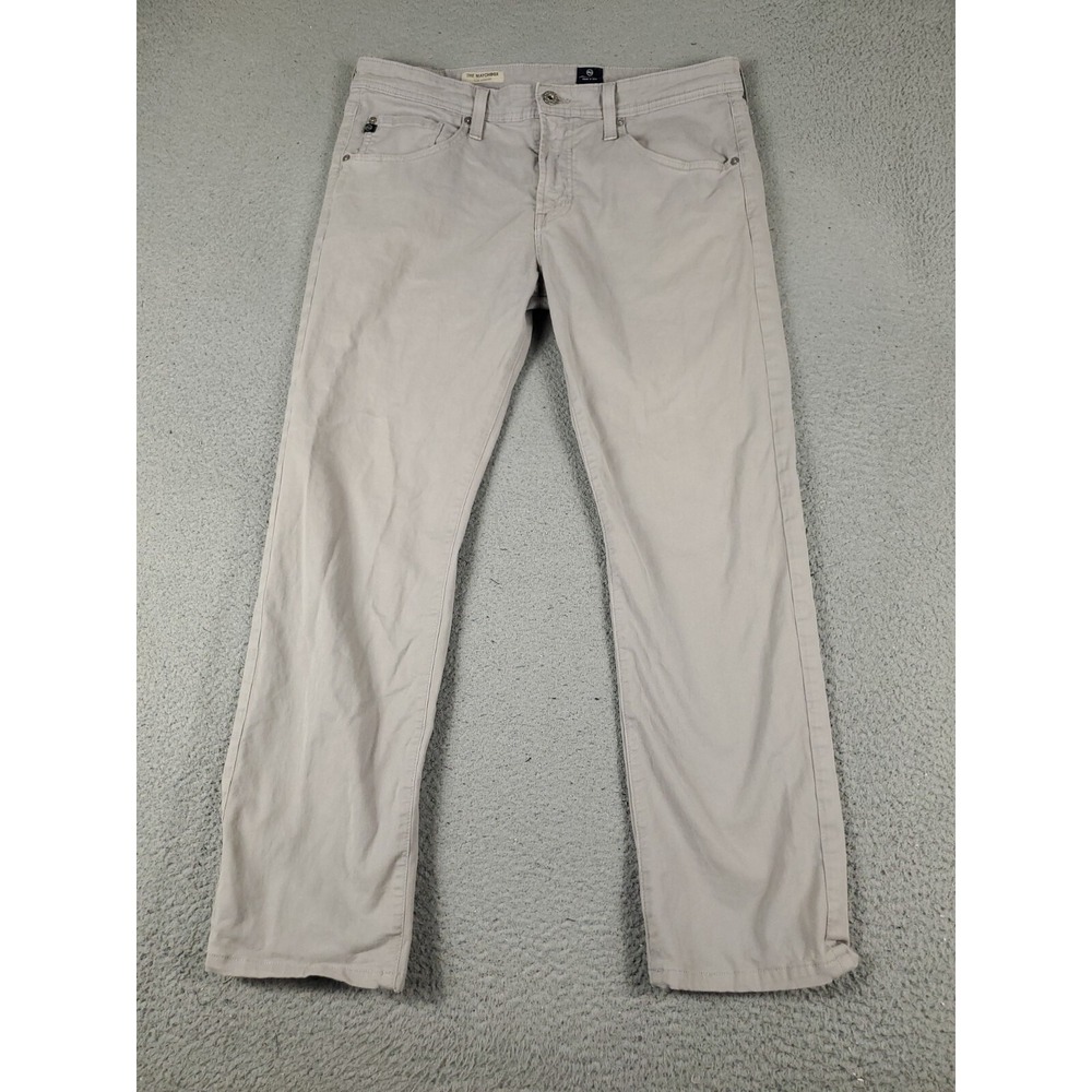 AG Adriano Goldschmied Jeans Mens 36x29 Beige The Matchbox Slim Straight Leg